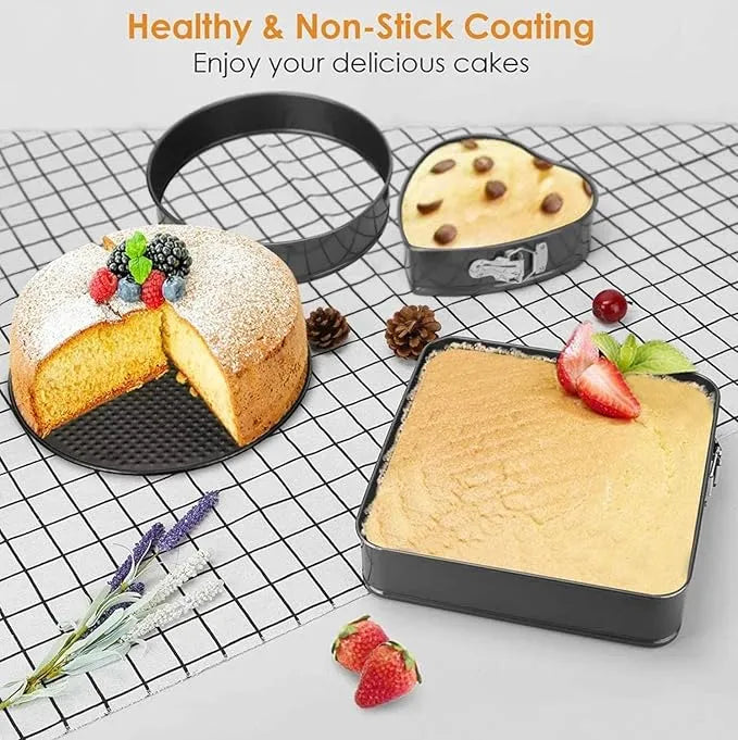 3-Piece Springform Cake Pan Set โ