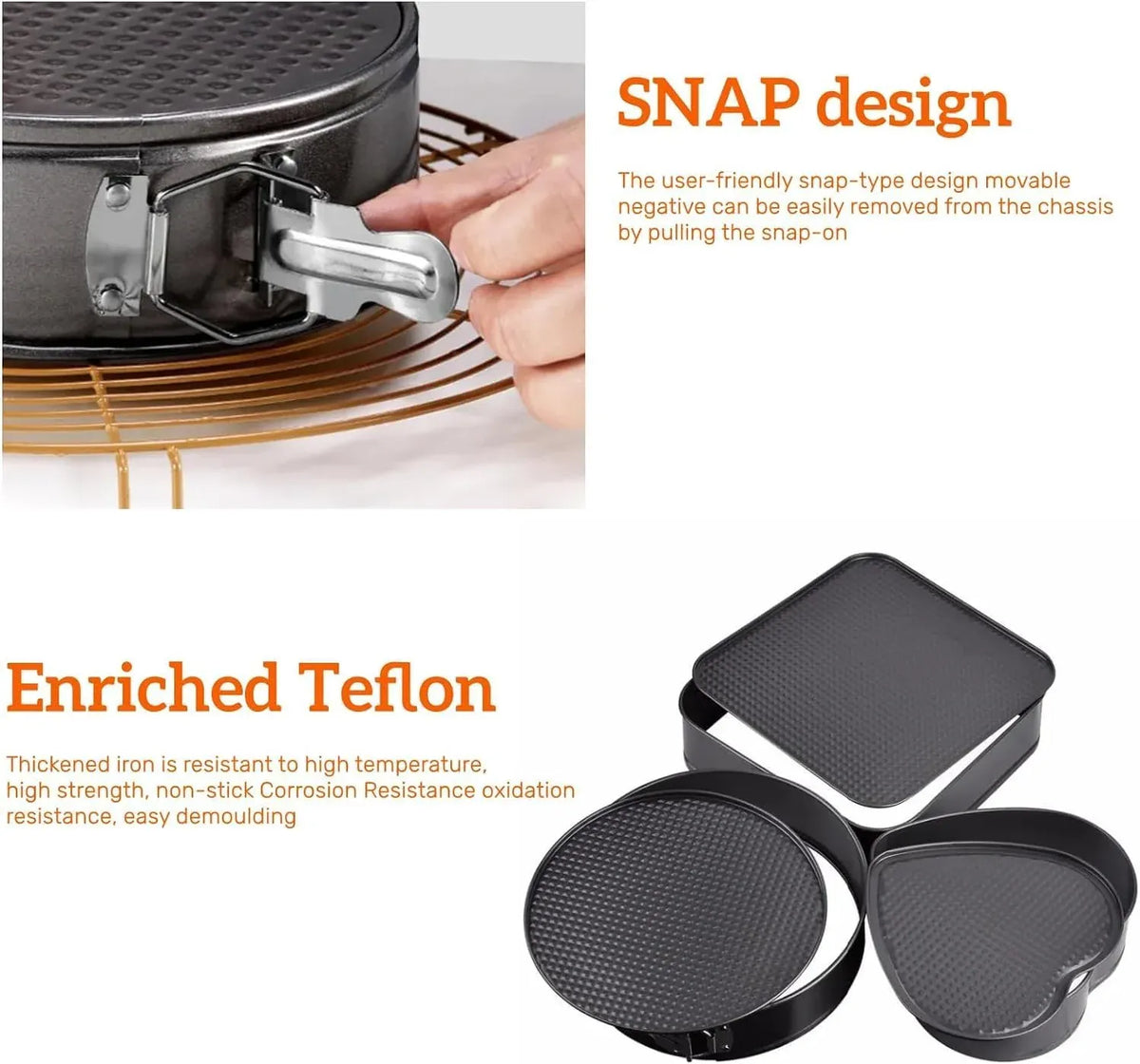 3-Piece Springform Cake Pan Set โ